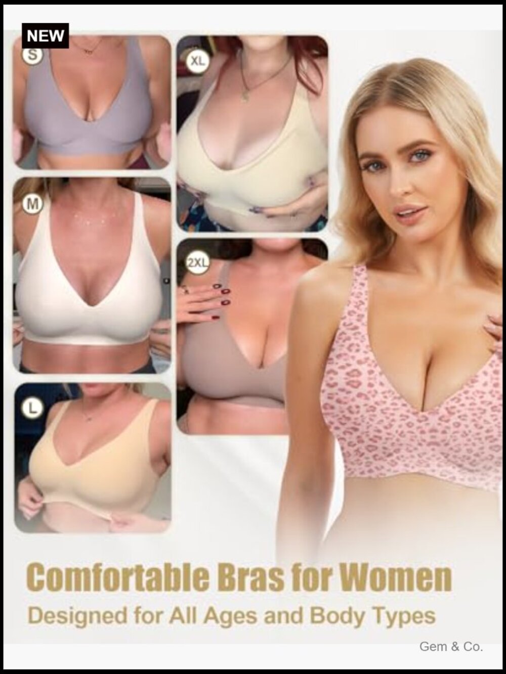 Wireless Plunge Bralette - Seamless Push Up Bra No Underwire View 5